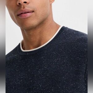 Simons Le 31 Navy Knit Crewneck Sweater Size XL